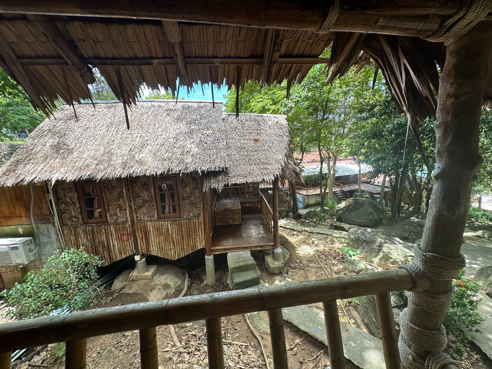 After: the same thatched cottage with the sky and the foliage holding their colour.